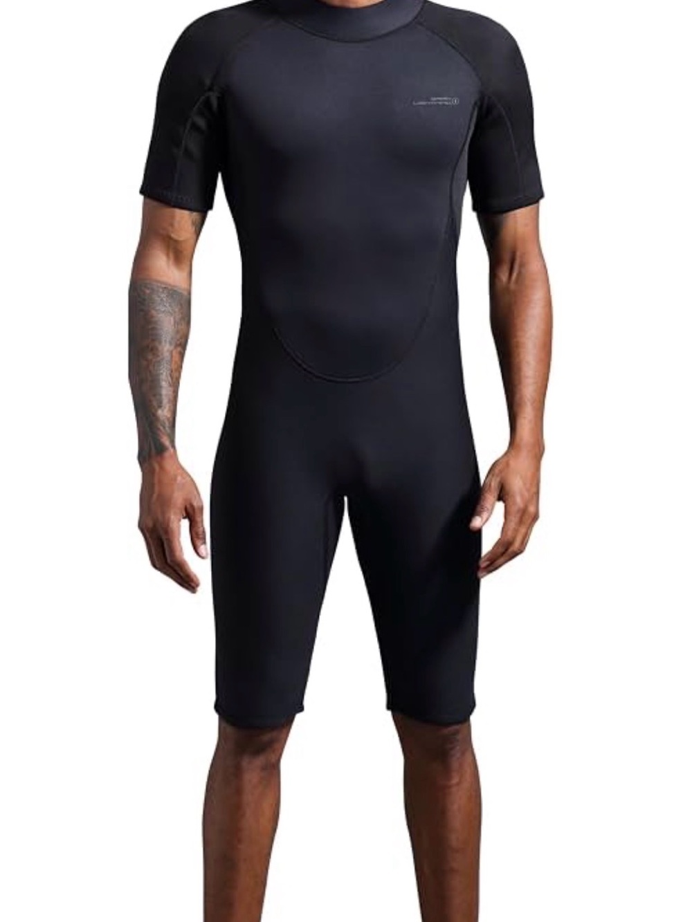 Men's Short Sleeve Black Swim Springsuit Rash Guard